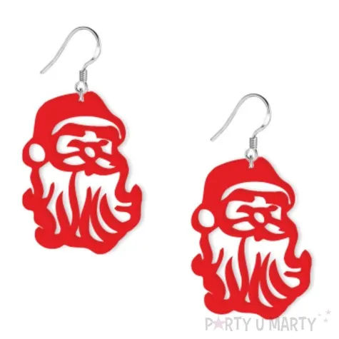 kolczyki mikolaj czerwone 45x45 mm