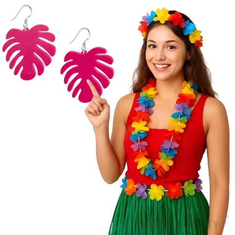 kolczyki monstery classic rozowe 40x45 mm