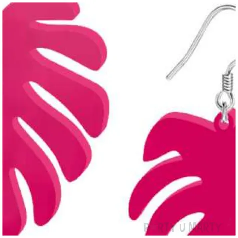 kolczyki monstery classic rozowe 40x45 mm