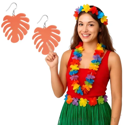 kolczyki monstery neonowe pomaranczowe 40x45 mm