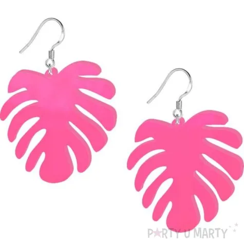 kolczyki monstery neonowe rozowe 40x45 mm