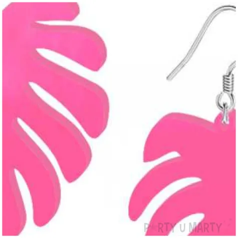 kolczyki monstery neonowe rozowe 40x45 mm