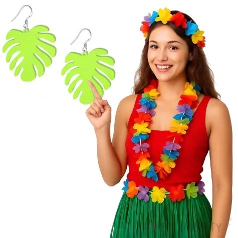 kolczyki monstery neonowe zielone 40x45 mm