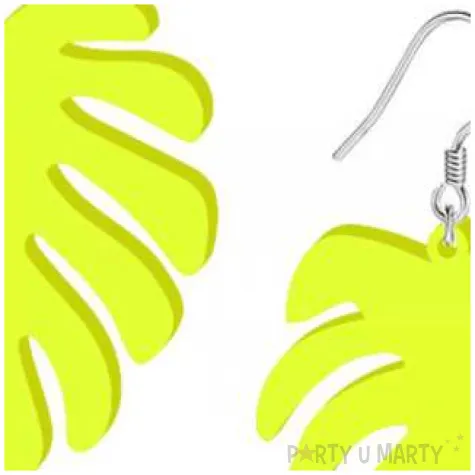 kolczyki monstery neonowe zolte 40x45 mm