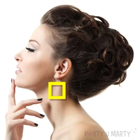 kolczyki neonowe kwadraty zolte 50 x 52 mm