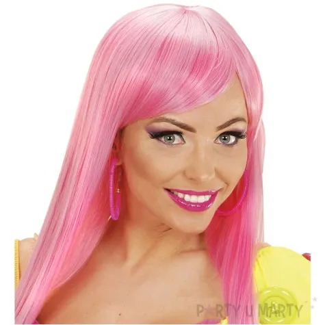 kolczyki neonowe spiralne polkola rozowy widmann 2 szt