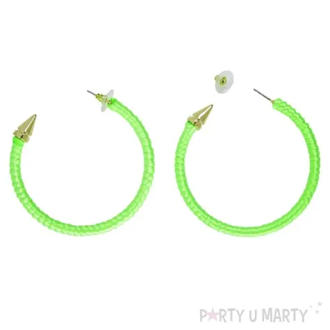 kolczyki neonowe spiralne polkola zielony widmann 2 szt
