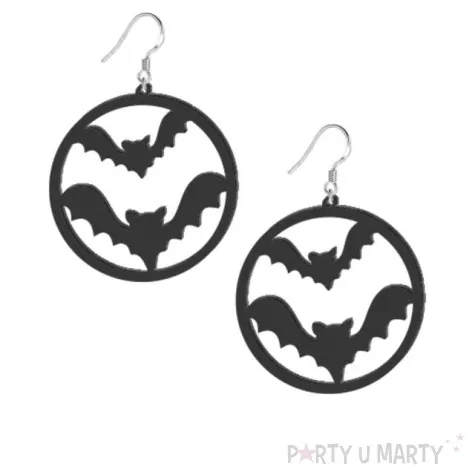kolczyki nietoperze czarne 50x50 mm