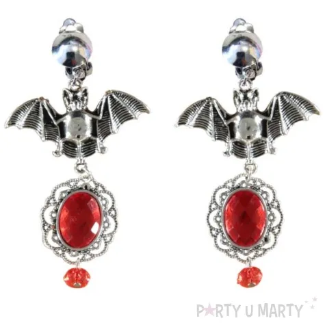 kolczyki nietoperze z rubinami amscan