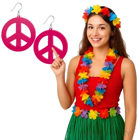 kolczyki pacyfki classic rozowe 50x55 mm