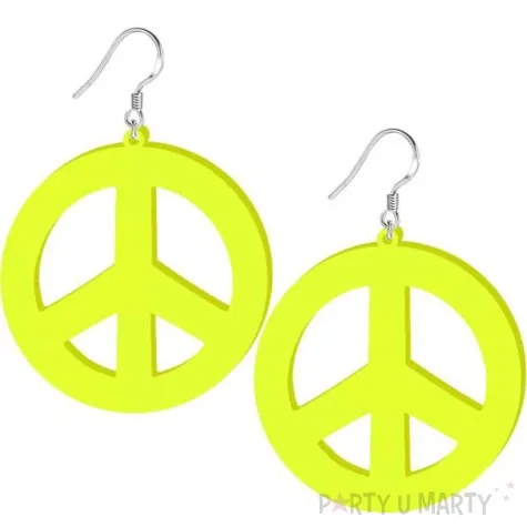 kolczyki pacyfki neonowe zolte 50x55 mm