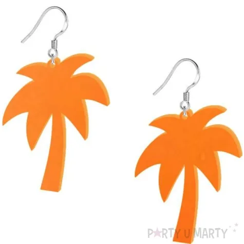 kolczyki palmy classic pomaranczowe 40x50 mm