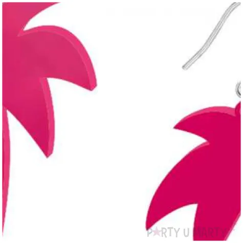 kolczyki palmy classic rozowe 40x50 mm