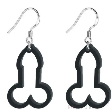 kolczyki peniski czarne 22x33 mm
