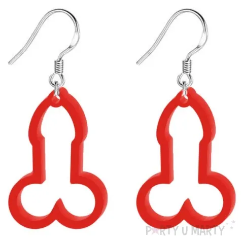 kolczyki peniski czerwone 22x33 mm