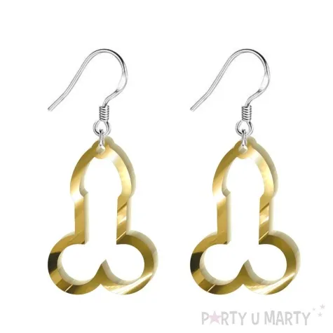 kolczyki peniski zloty lustrzany 22x33 mm