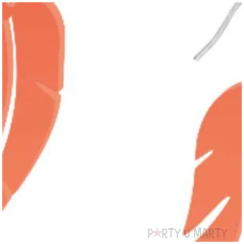 kolczyki piorka neonowe pomaranczowe 25x55 mm