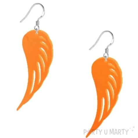 kolczyki skrzydla classic pomaranczowe 25x55 mm