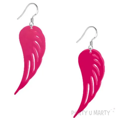 kolczyki skrzydla classic rozowe 25x55 mm