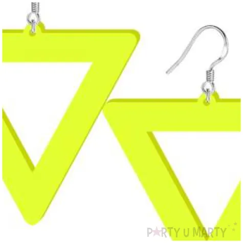 kolczyki trojkaty neonowe zolte 55 x 57 mm