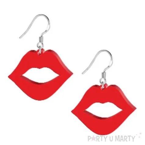 kolczyki usta czerwone 35x28 mm