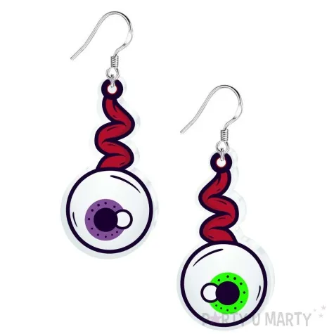 kolczyki z nadrukiem oczy potwora 25x50 mm