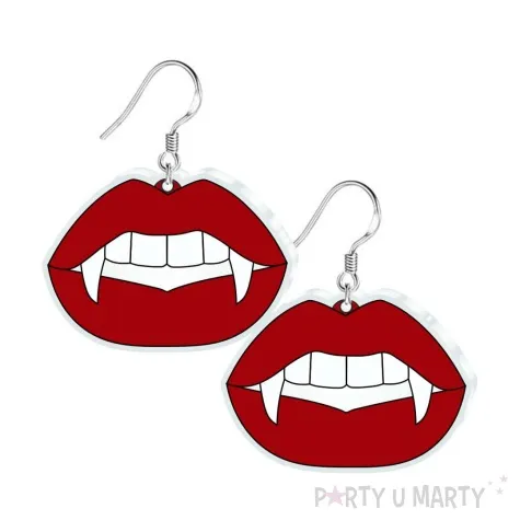 kolczyki z nadrukiem usta sexi wampirki 42x30 mm