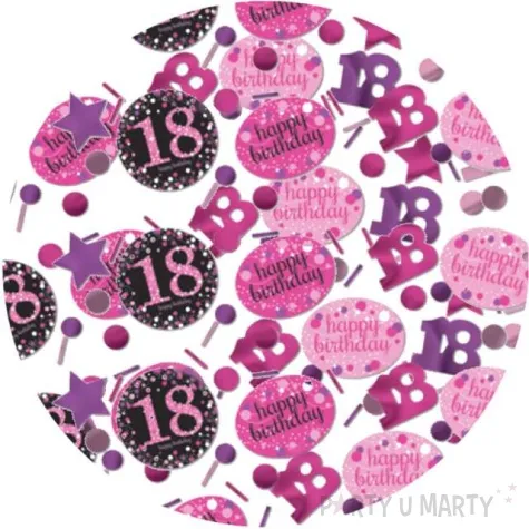 konfetti 18 urodziny rozowe amscan 34g