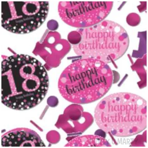 konfetti 18 urodziny rozowe amscan 34g