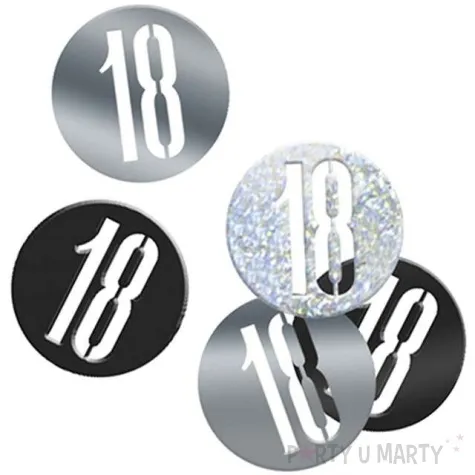 konfetti 18 w kolku czarno srebrne unique 14g