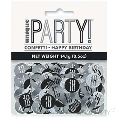 konfetti 18 w kolku czarno srebrne unique 14g
