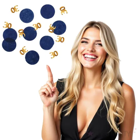 konfetti 30 urodziny niebiesko zlote folat 25g