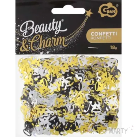 konfetti 30 urodziny zlote czarne srebrne godan 18 g