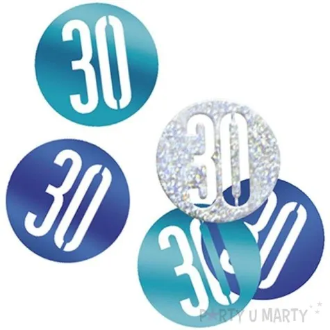 konfetti 30 w kolku niebiesko srebrne unique 14g