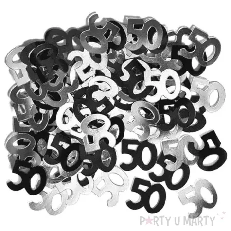 konfetti 50 czarno srebrne unique 14g