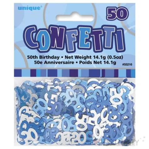 konfetti 50 niebiesko srebrne unique 14g