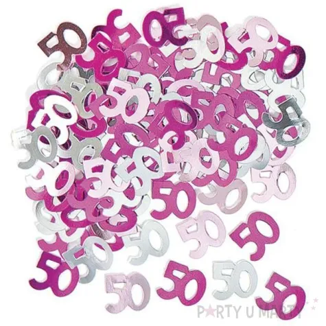 konfetti 50 rozowo srebrne unique 14g