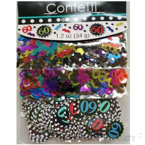konfetti 60 urodziny mix amscan 34g