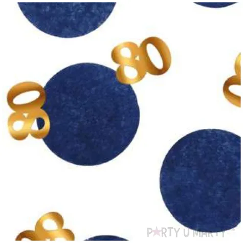 konfetti 80 urodziny niebiesko zlote folat 25g
