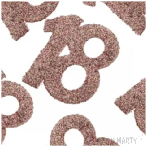 konfetti brokatowa liczba 18 rozowe zloto santex 7 cm 6 szt