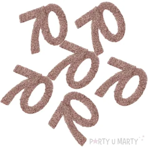 konfetti brokatowa liczba 70 rozowe zloto santex 7 cm 6 szt