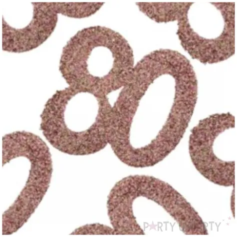konfetti brokatowa liczba 80 rozowe zloto santex 7 cm 6 szt