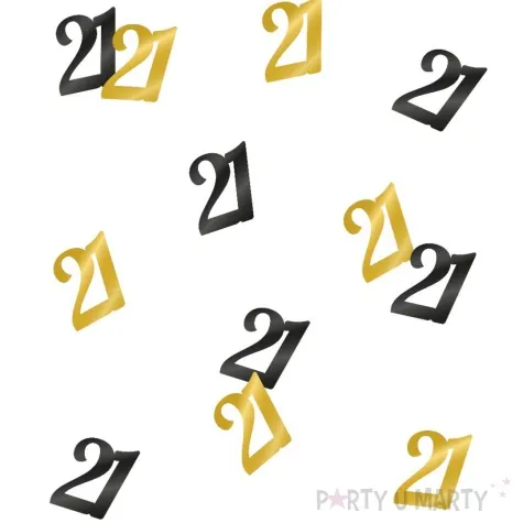 konfetti classy liczba 21 czarno zlote pd party 1 opak