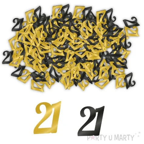 konfetti classy liczba 21 czarno zlote pd party 1 opak