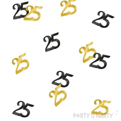 konfetti classy liczba 25 czarno zlote pd party 1 opak