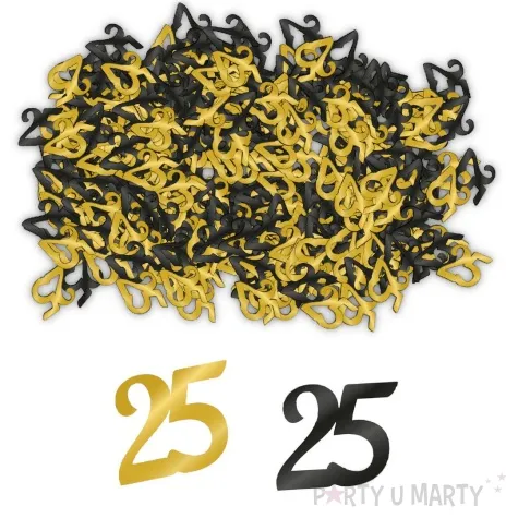 konfetti classy liczba 25 czarno zlote pd party 1 opak