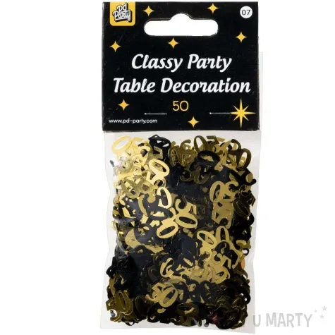 konfetti classy liczba 50 czarno zlote pd party 1 opak