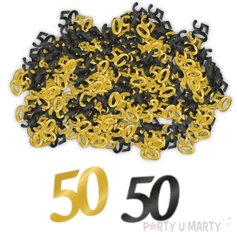 konfetti classy liczba 50 czarno zlote pd party 1 opak