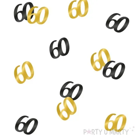 konfetti classy liczba 60 czarno zlote pd party 1 opak