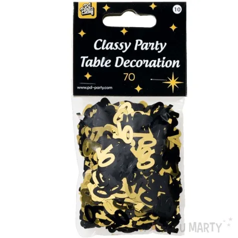 konfetti classy liczba 70 czarno zlote pd party 1 opak
